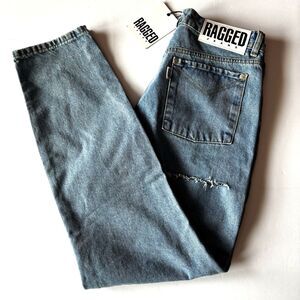 Free People RAGGED Denim Blue Jeans Women's Size 6 US, 30 EU NEW Peek a Boo Slit